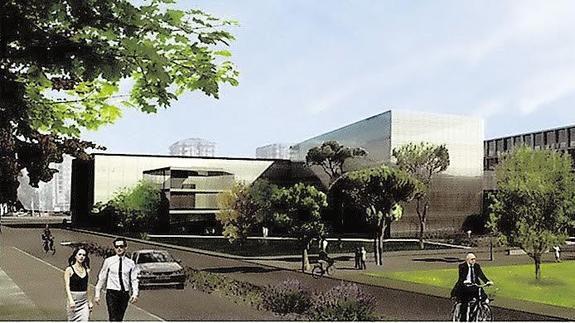 Recreación virtual del Campus de la Justicia de Valladolid, según el proyecto de Primitivo González. 