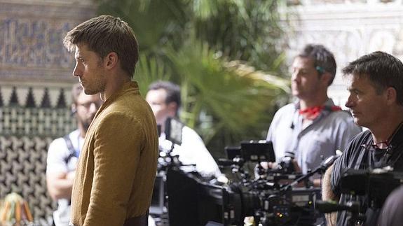 Nicolaj Coster-Waldau (Jaime), durante el rodaje en los Reales Alcázares de Sevilla. 