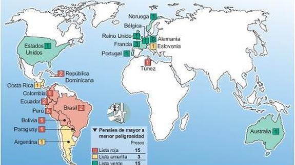Presos castellanos y leoneses en el extranjero.