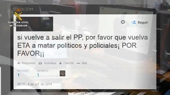 Uno de los tuits enviados.