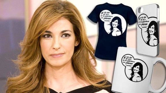 Mariló con los productos al fondo