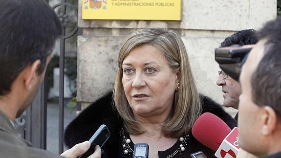 La consejera de Hacienda, Pilar del Olmo, a la salida de la reunión en el Ministerio.