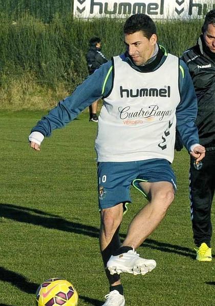 Óscar, durante un entrenamiento con el Real Valladolid.