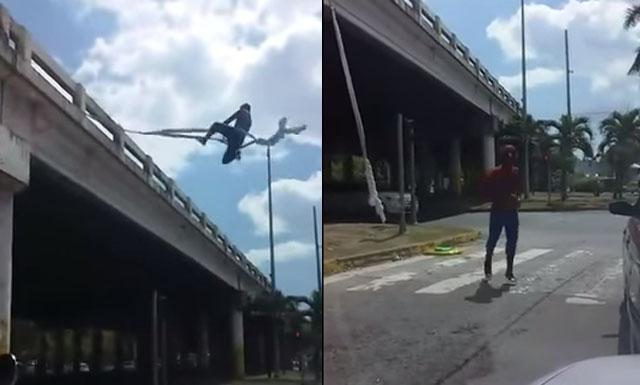 El 'Spiderman' que se juega la vida en las calles de Panamá