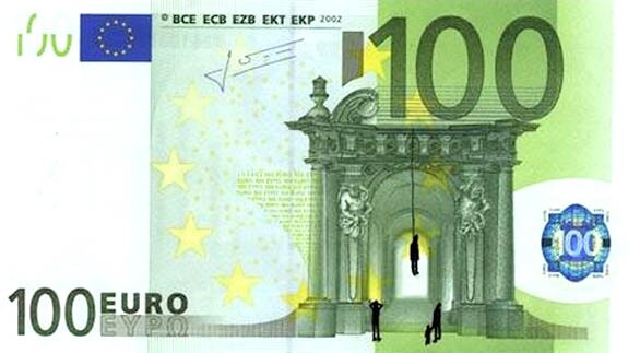 Uno de los billetes del artista Stefanos