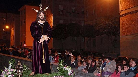 La imagen de Jesús Cautivo, este miércoles durante la procesión en San José. 