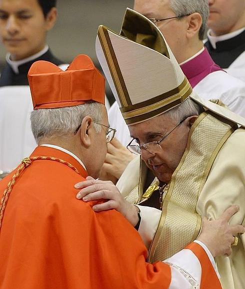 Blàzquez y Francisco el día en el que el arzobispo fue creado cardenal