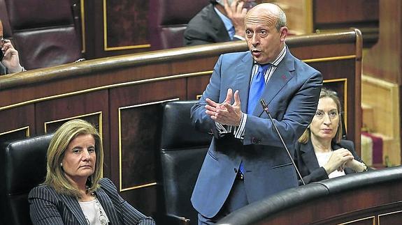 El ministro José IgnacioWert, durante su intervención en el Congreso de los Diputados. 
