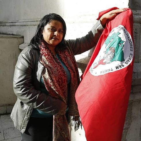La líder del Movimiento sin Tierra Simone Silva, en su visita a Valladolid 