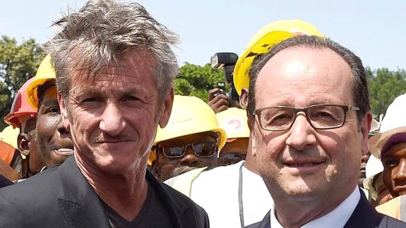 Sean Penn y François Hollande. 
