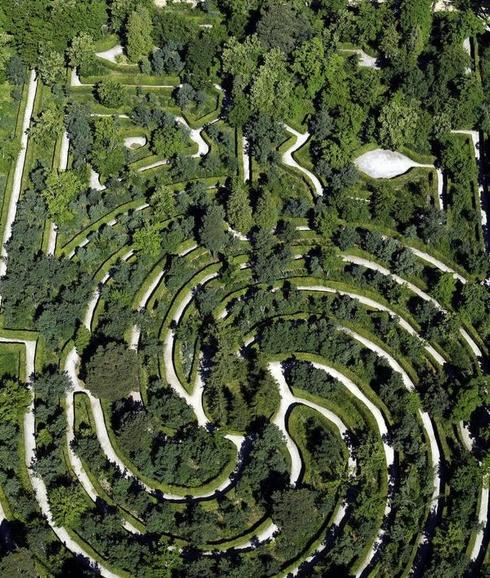 Visdta aérea de los Jardines Reales de La Granja. 