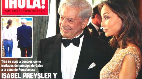 Vargas Llosa con Isabel Preysler en la portada de 'Hola!'.