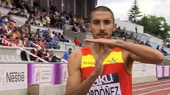 Saúl Ordóñez en la pista de Tallin.