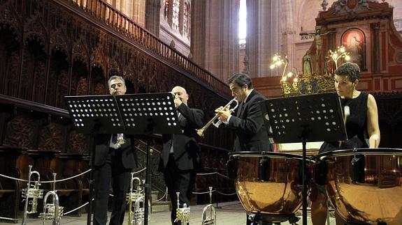 Los integrantes del Brillant Magnus Quintet, durante un momento de su actuación. 