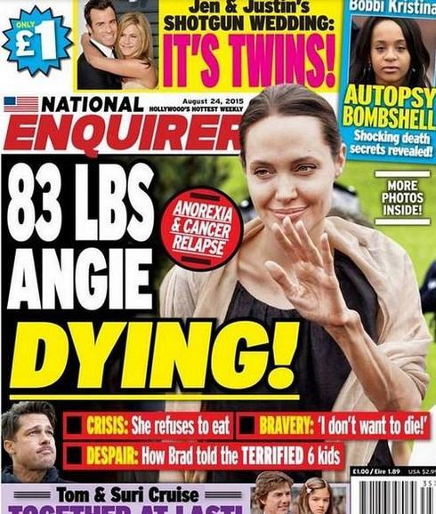 Revista 'The National Enquirer', con Jolie en portada.
