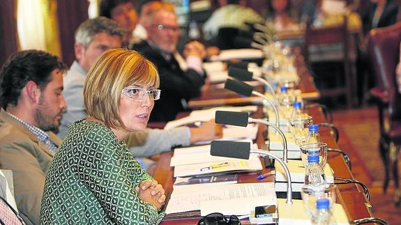 La diputada socialista Rosa Juanes, durante su intervención en el pleno de este jueves. 