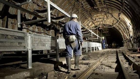 Interior de un pozo de la Hullera Vasco Leonesa.