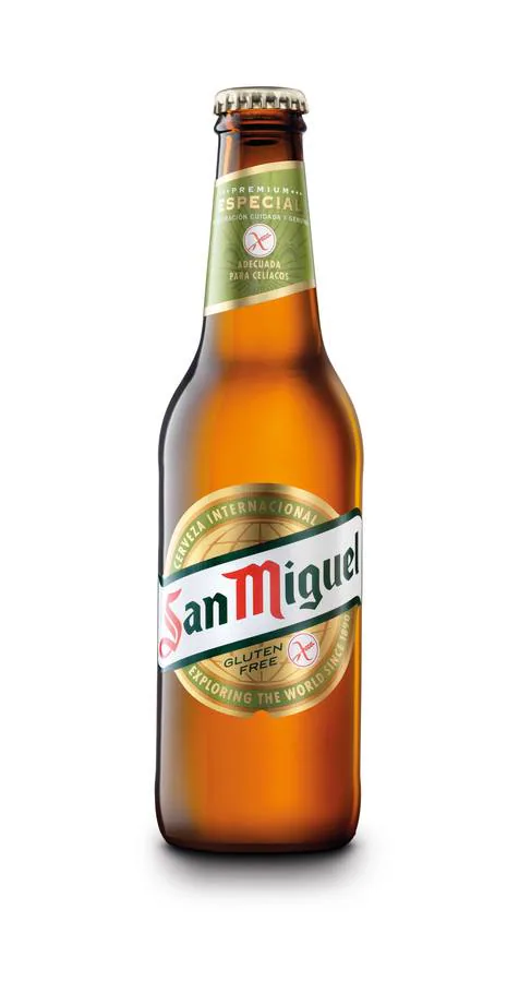 Una botella de la nueva cerveza sin gluten de San Miguel