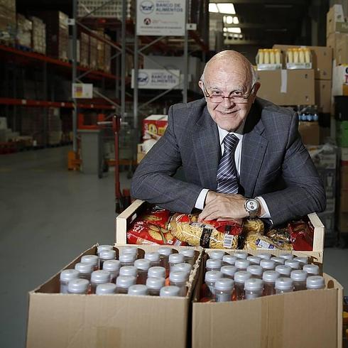 Jesús Mediavilla, en el Banco de Alimentos