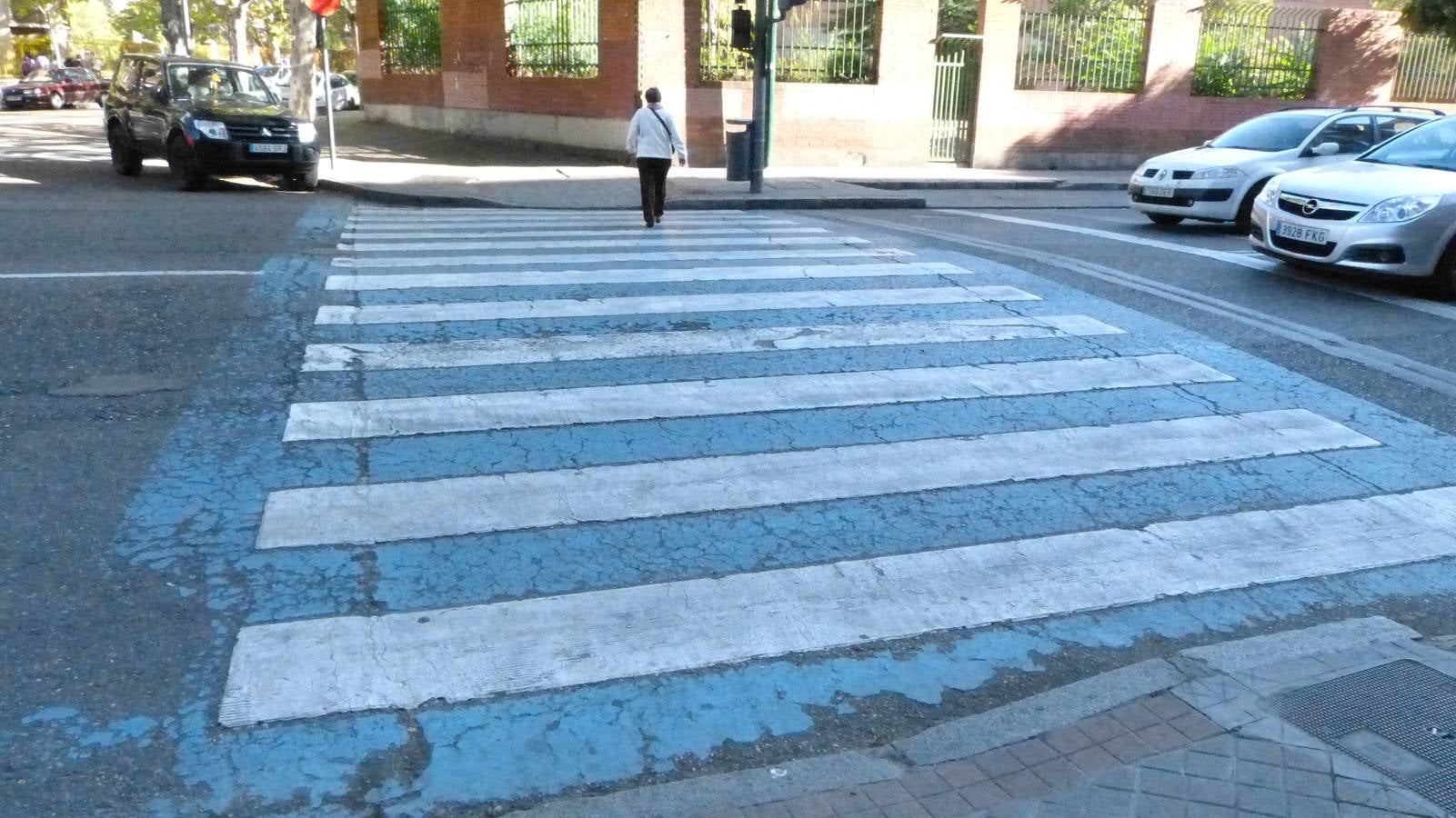 Paso de cebra en la Rondilla de Santa Teresa, en Valladolid. 