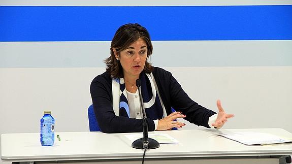 Beatriz Escudero, ayer en la sede segoviana del Partido Popular. 