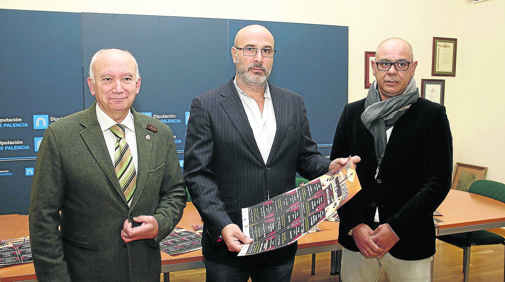 Javier Villafruela, José Manuel Otero y Fortunato Caminero, en la Diputación.