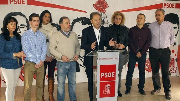 Los candidatos al Congreso y al Senado del PSOE en Segovia, en la presentación de este viernes. 