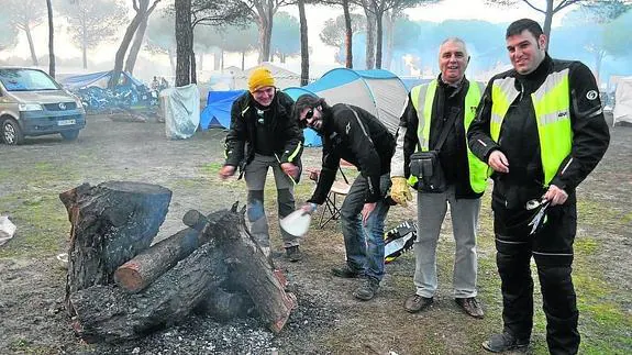 David Navarro, Ángel, Jesús y Jesús Granero llegan a Tordesillas desde Reus, Castellón y Madrid.