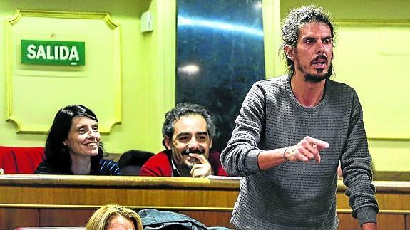 El diputado de Podemos Alberto Rodríguez en la sesión constitutiva del día 13.