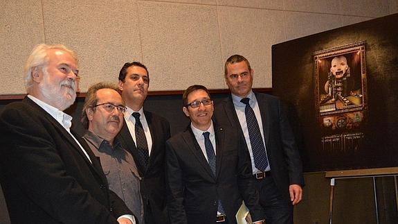Antonio Moral, Francisco Guarido, Alberto Castro, Alberto Martín y Ruperto Espina, durante la presentación en el Museo Etnográfico. 