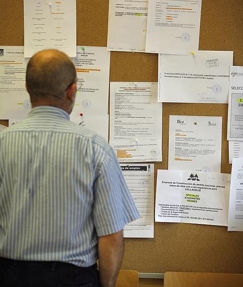 Un hombre en paro consulta las ofertas de trabajo en una oficina de empleo/ EL NORTE 