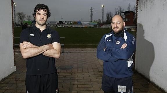 Fernando González-Altés y Pablo César Gutiérrez posan tras el entrenamiento en Pepe Rojo. 