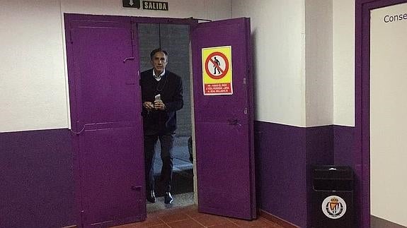 Miguel Ángel Portugal, este lunes en Zorrilla tras su destitución como técnico del Real Valladolid.