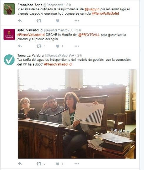 El pleno de Valladolid, trending topic en Twitter