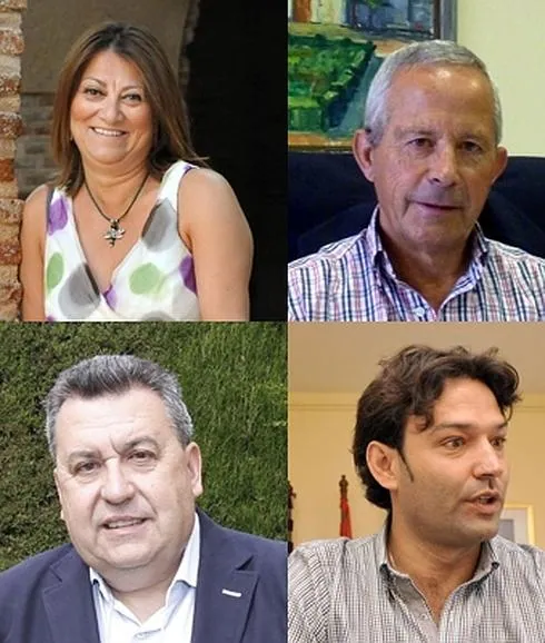 Teresa López, Román Rodríguez, José Manuel Barrio y José Antonio González, cuatro de los trece alcaldes que contestarán en directo a las preguntas de los lectores de El Norte de Castilla.