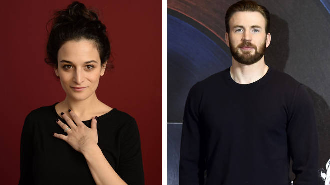 Jenny Slate y Chris Evans.