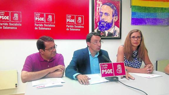 Los procuradores Juan Luis Cepa, Fernando Pablos y Ana Muñoz de la Peña.