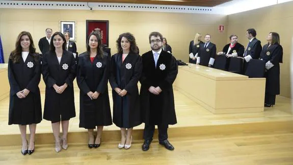 Los cinco nuevos jueces, en el Tribunal Superior de Justicia de Castilla y León