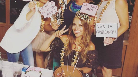 Paula Echevarría, en su fiesta de cumpleaños. 