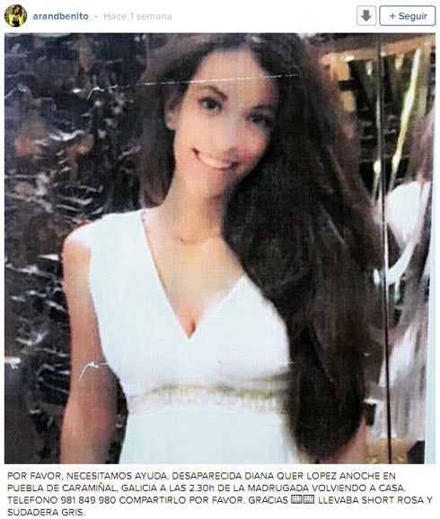 La joven desaparecida Diana Quer.