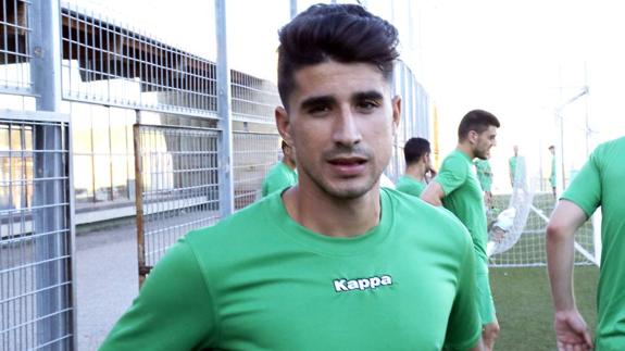 Antonio Segura, en su primer entrenamiento con el Deportivo.
