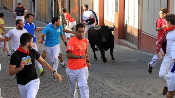 Uno de los encierros del último ciclo, a su paso por la calle Las Parras.
