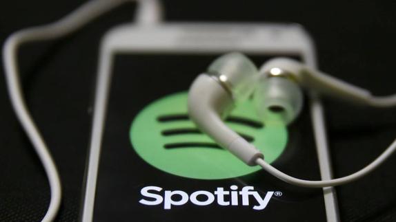 Logotipo de Spotify en un teléfono móvil.