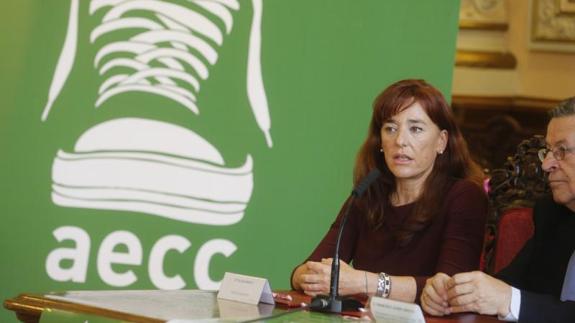 Elisa Martí, en la presentación de la Marcha contra el cáncer.