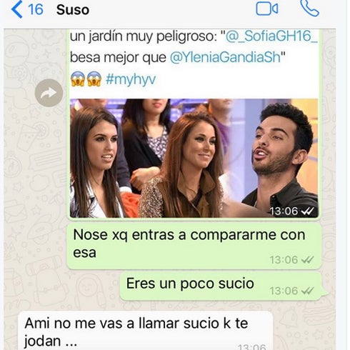 Ylenia a Suso: «Has conseguido los peores datos de 'MYHYV'. A tu puta casa, falso»