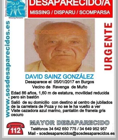 Buscan a un hombre de 86 años que desapareció en Burgos el pasado jueves