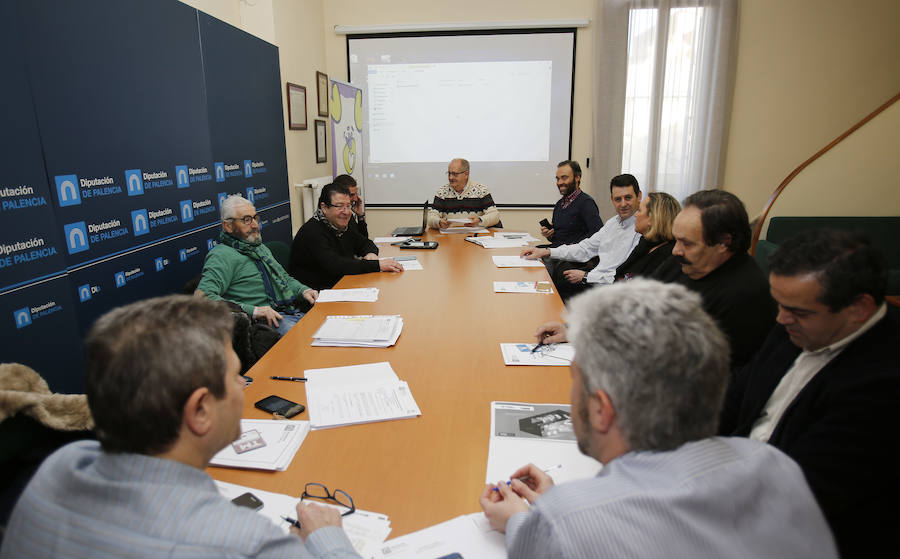 Empresarios palentinos que acudirán a Madrid Fusión, reunidos esta mañana en la Diputación. 