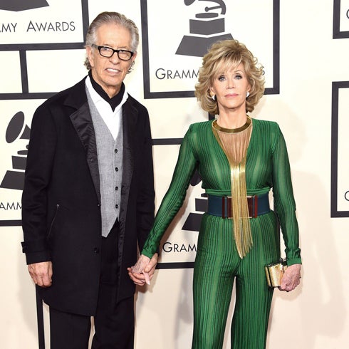 Jane Fonda junto a Richard Perry. 