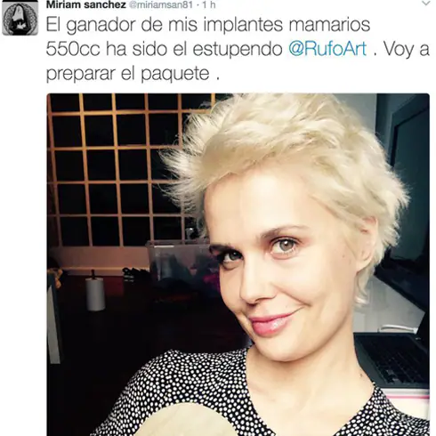 Miriam Sánchez vende sus implantes mamarios