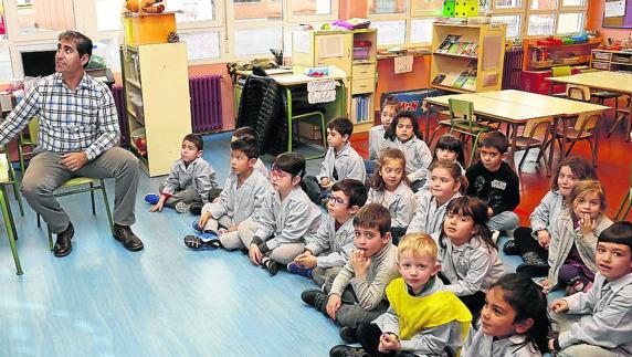 Alumnos de cinco años, durante una clase.